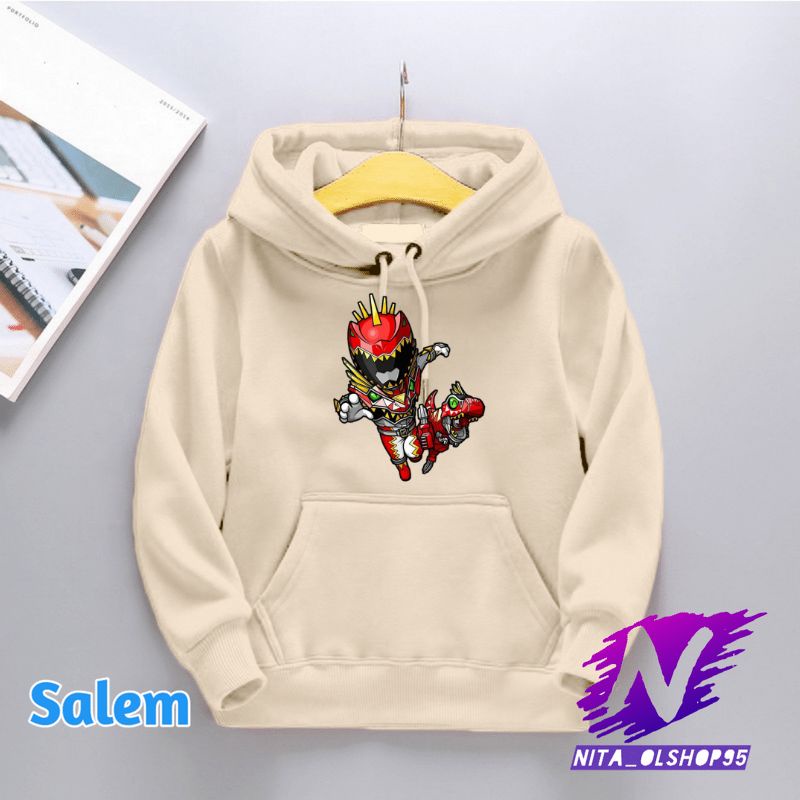 hoodie anak power rangers merah t rex