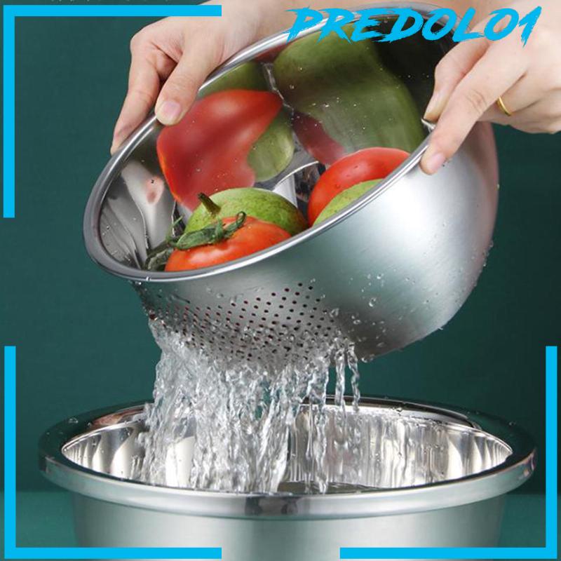 [Predolo1] Stainless Steel Kitchen Colander Strainer Colander for Carrots Tomatoes Meat