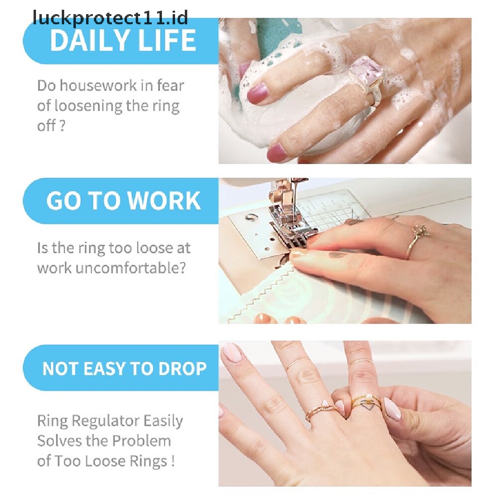 /Fashion Hot// Fashion// 8ukuran Silikon Invisible Clear Ring Size Adjuster Mengencangkan Pengecil Alat Perhiasan.