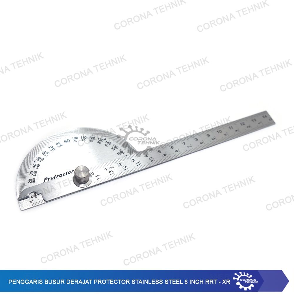 Busur Derajat Protector Stainless Steel 6 Inch RRT - XR Penggaris Busur