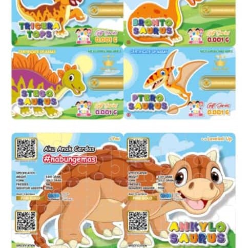 BABY GOLD 0,001 GIFT SERIES DINOSAURUS 1set 4biji special edition