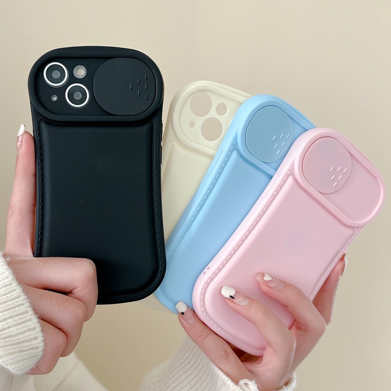 Fashion Candy 4Colors Push The Window Cover Soft Case iP iPhone 11 12 13 14 Pro Max Casing Apple