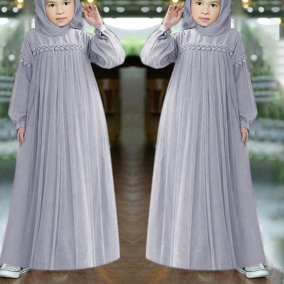 Kekinian - TQ - Nuraini Anak / Maxi Nuraini Kids / Gamis Anak Tile ~