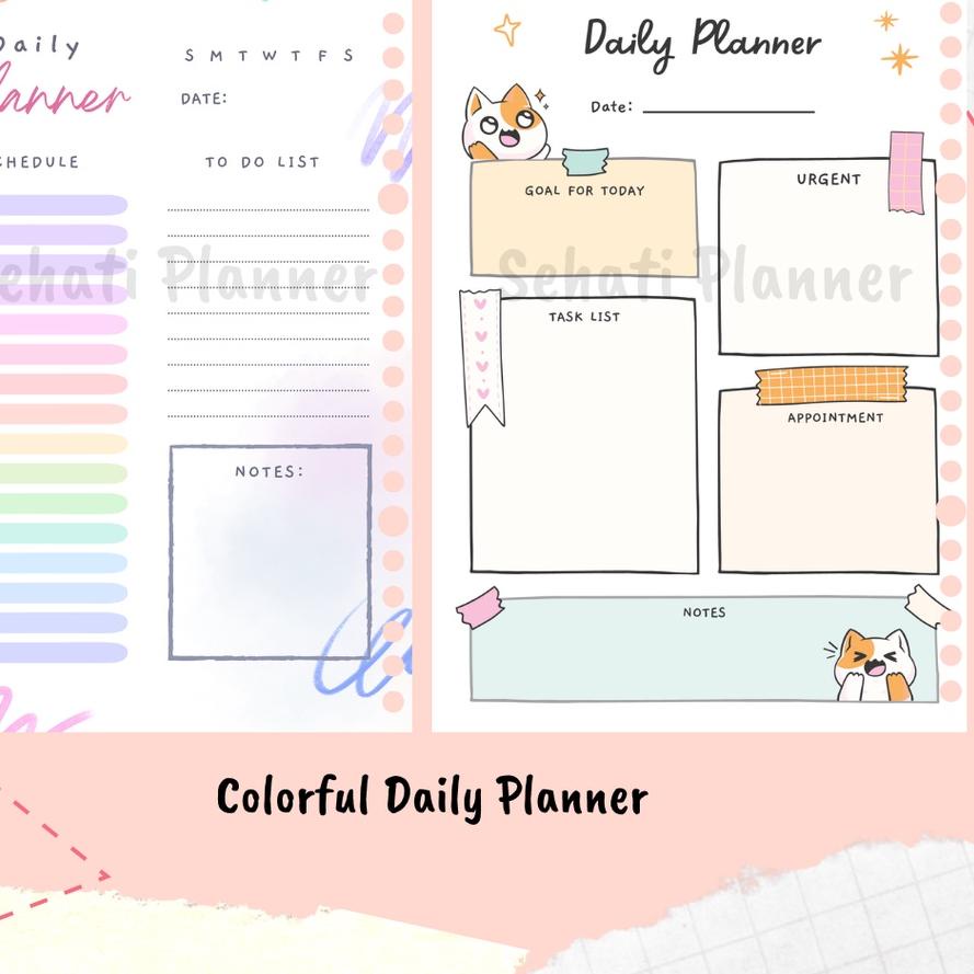 

FRESHH Colorful Daily Planner A5 & B5 Kertas Binder Loose Leaf / Isi Kertas File / Bullet Journal / Sehati Planner HR6,,