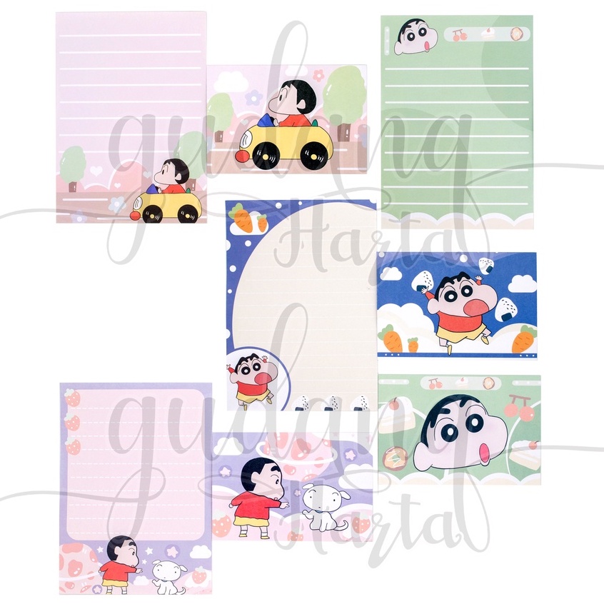 Kertas Surat Amplop Shinchan Kertas Surat Bergaris Bermotif Kartun Lucu GH 305610