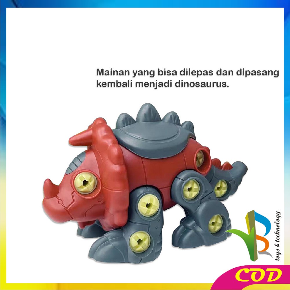 RB-M219 DIY Dino Puzzle Assembly 3IN1 Mainan Anak Bongkar Pasang Dinosaurus BONUS OBENG / Mainan Edukasi Anak DIY Assemble Dinosaur Set