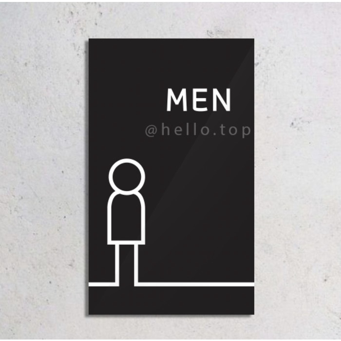 

TOILET SIGN ACRYLIC MEN MODERN AKRILIK LABEL SIGN TOILET