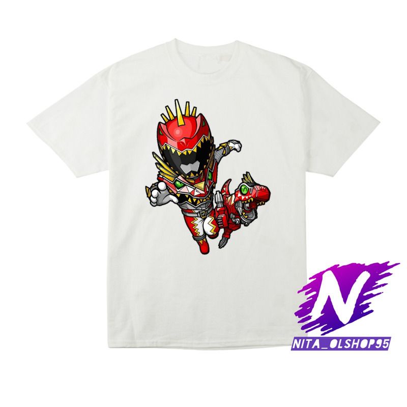 baju anak kaos anak power rangers merah