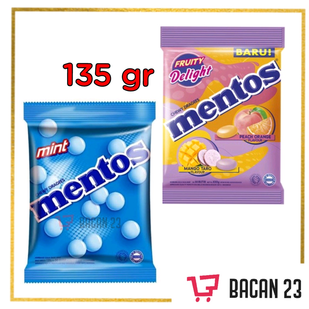 Permen Mentos ( 135gr ) ( Mints - Fruits ) / Gula - Gula Mentos / Bacan 23 - Bacan23