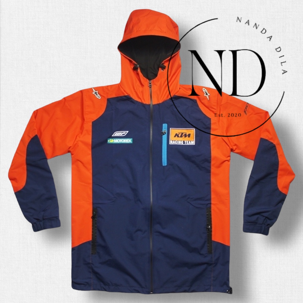 PARACHUTE JACKET JAKET KTM RACING TEAM JAKET SUPERMOTO MOTOCROSS JAKET PARASUT WATERPROOF JAKET KTM 