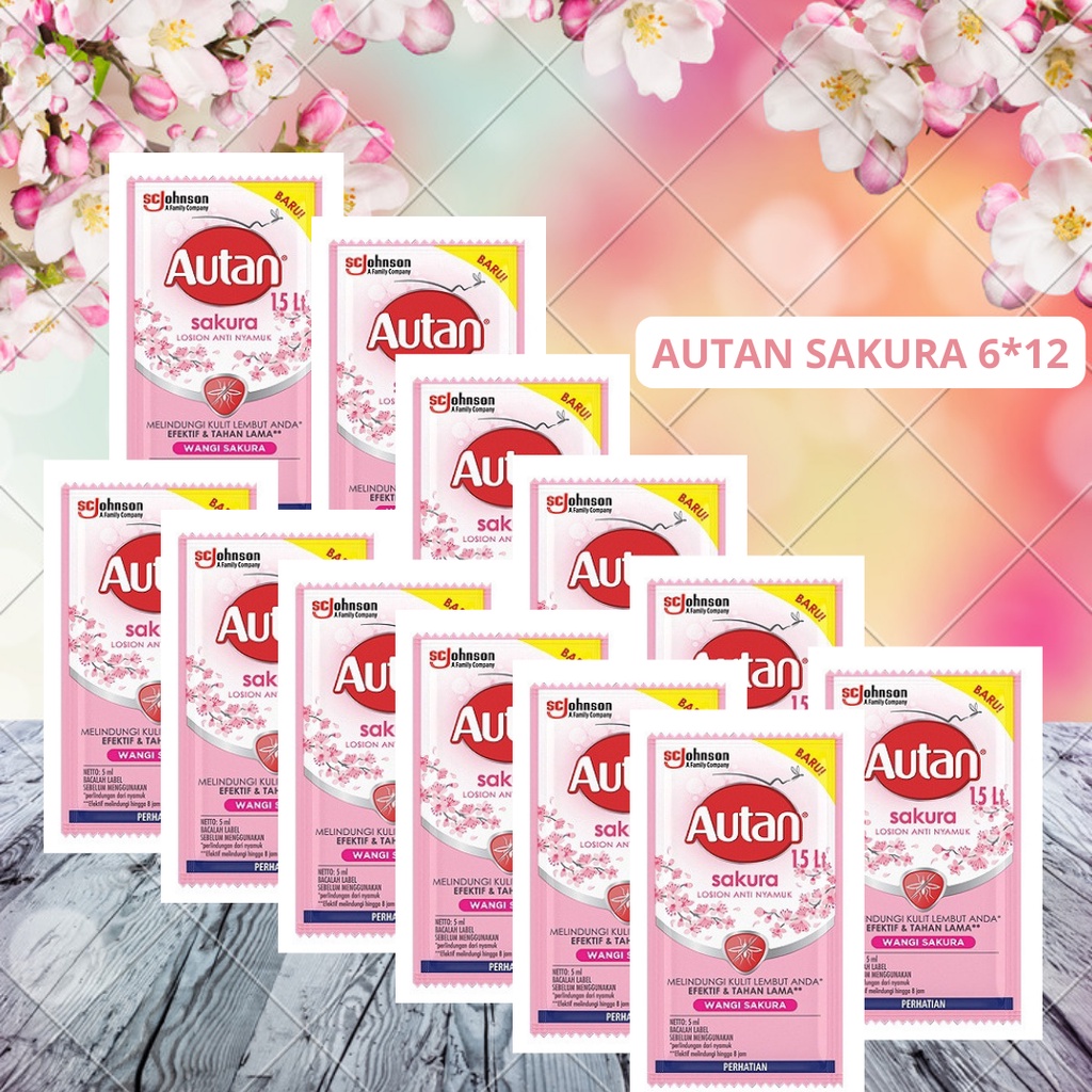 Autan Lotion Anti Nyamuk Renteng Sakura 6*12Sachet/Lotion Anti nyamuk