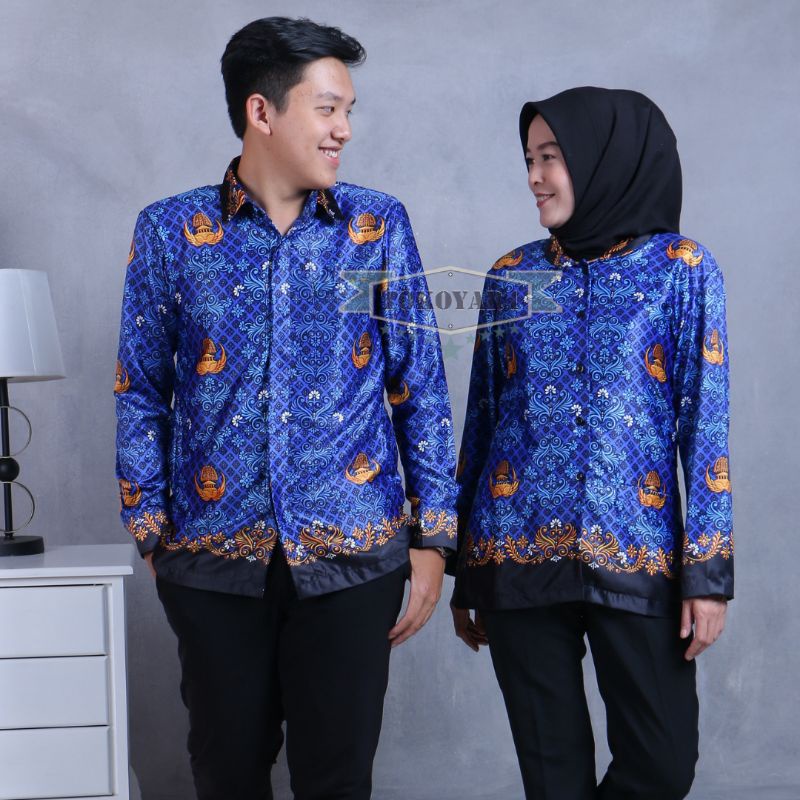 Kain Korpri terbaru kain batik bahan Korean silk sutra glossy seragam idaman asn mengkilap