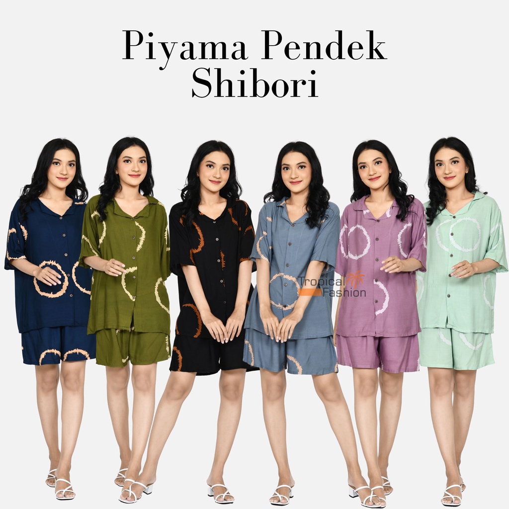 Piyama Pendek Shibori Bahan Rayon Premium Untuk Remaja dan Dewasa Paling Murah