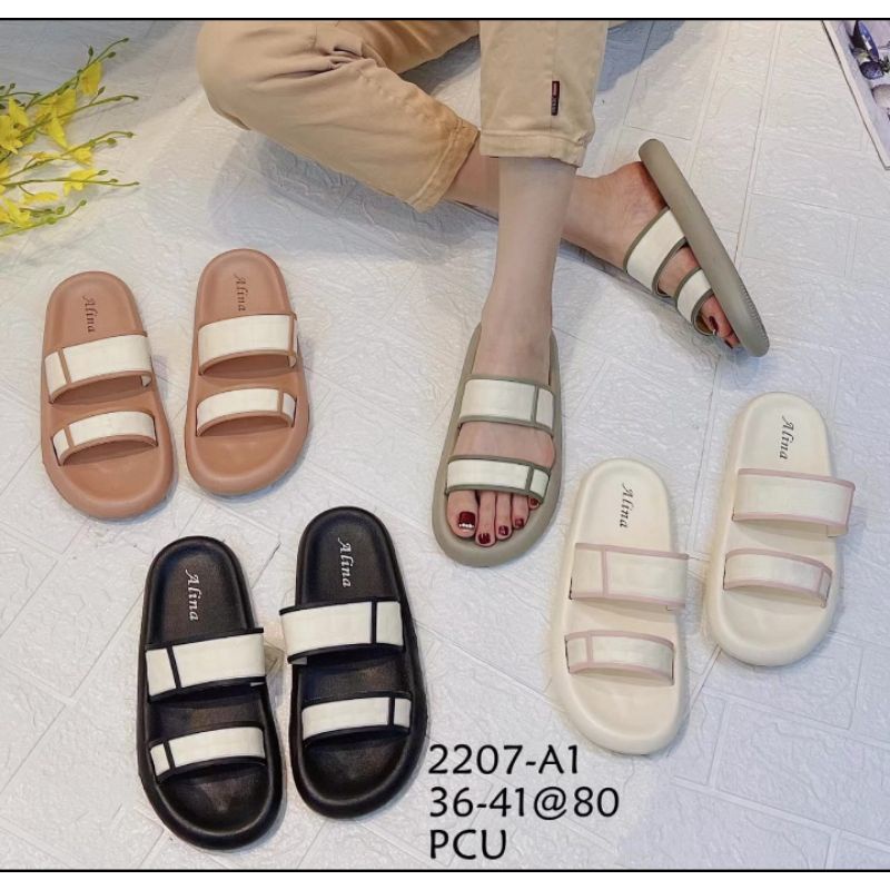 Sandal wanita Sandal karet jelly import Kekinian Remaja wanita dewasa Jepit Selop Santai Harian