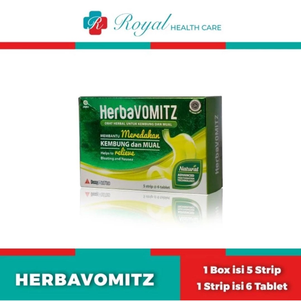 HERBAVOMITZ STRIP 6 Tablet Meredakan Mual Dan Kembung