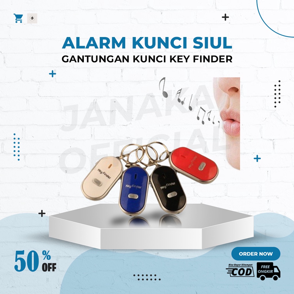 Gantungan Kunci Alarm Siul Key Finder Tracker Pencari Kunci Motor Mobil Model Bunyi