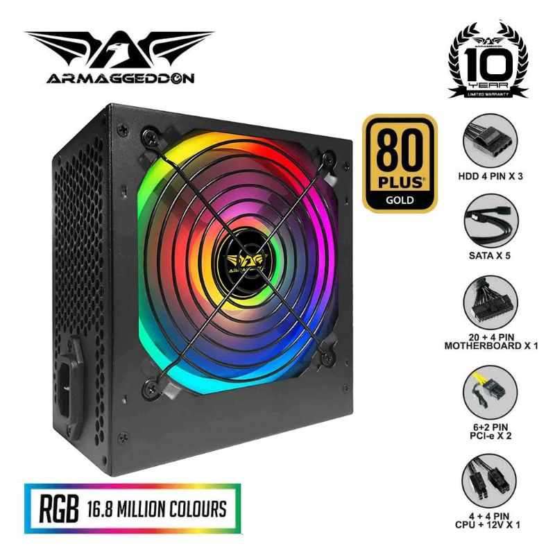Terbeli berlebih Armaggeddon PSU 80 plus Voltron Gold 600 RGB