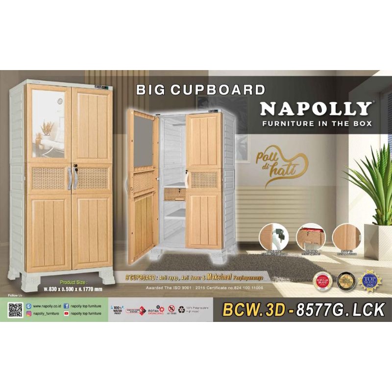 Lemari Plastik 2 Pintu Napolly