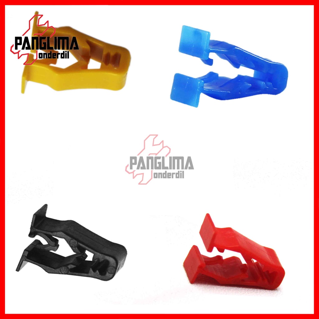 Karet Jepit Plastik Beat Pop-Sporty-Street &amp; Vario 110-Techno 125-150 Old-New eSP LED &amp; Scoopy &amp; Spacy &amp; Supra X 125 &amp; PCX &amp; CBR 150R &amp; Karisma &amp; Tiger &amp; Mega Pro Primus &amp; Revo &amp; CRF Biru-Merah-Kuning Klip-Clip-Rivet Snap-Kancing Plastik Body-Visor