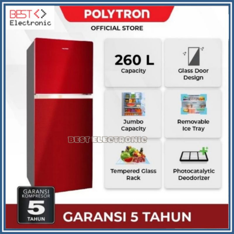 KULKAS POLYTRON PRW 29 MNR LEMARI ES 2 PINTU PRW 29MNR PRW 29MN PRW29MNR