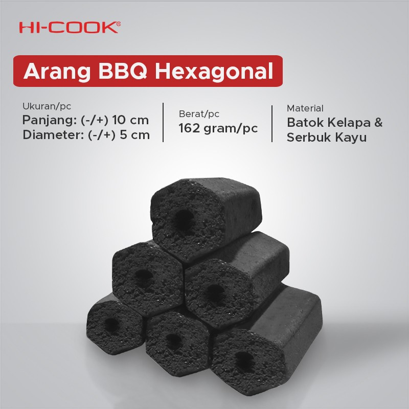 Jual Arang Bbq Hexagonal Arang Briket Food Grade Premium Quality Hi