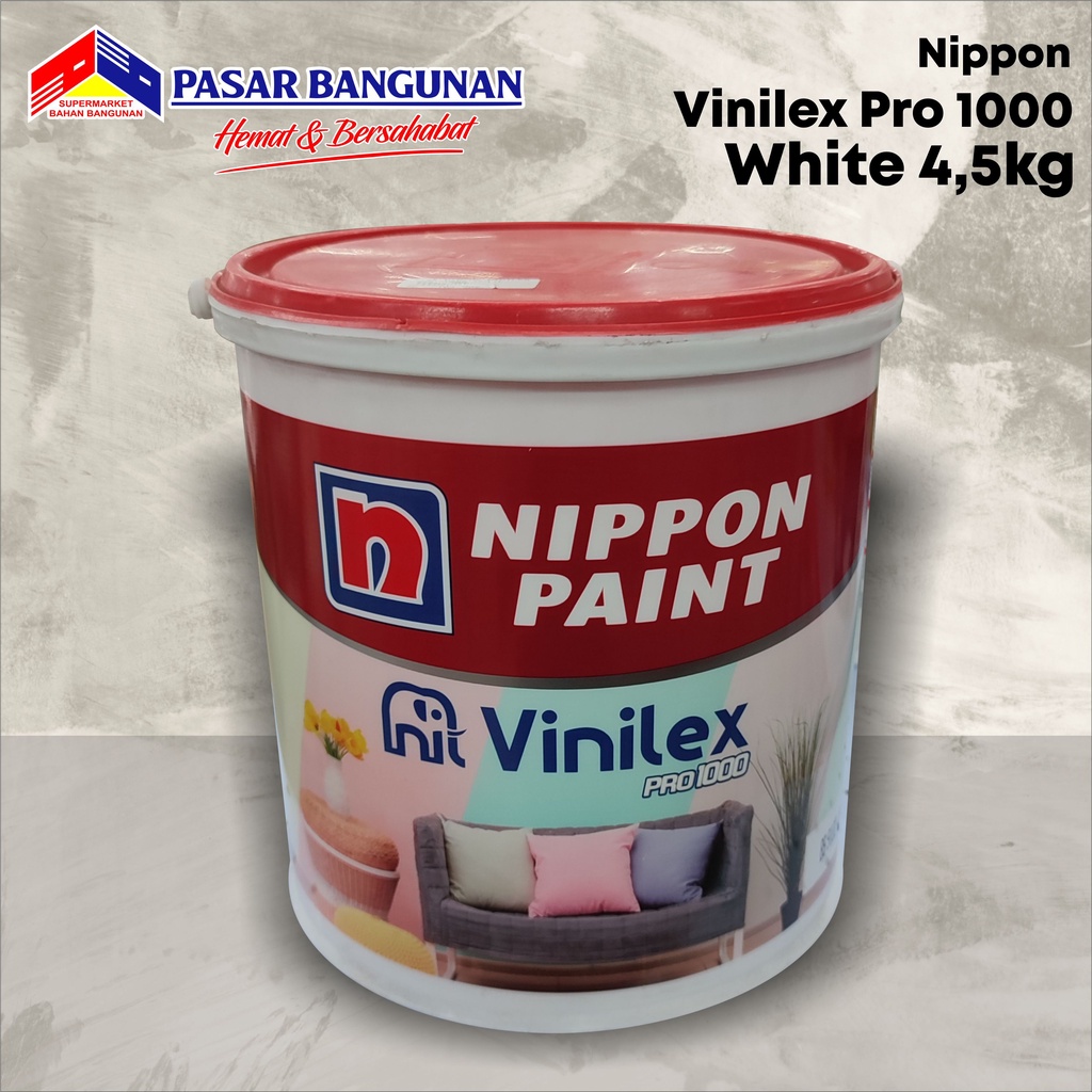 Jual Cat Nippon Vinilex Pro 1000 Cat Tembok Interior White 4,5L ...