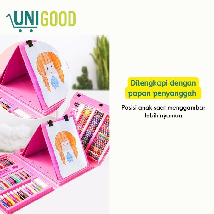 

UNIGOOD - Set Crayon 208 Pcs Alat Gambar Mewarnai Anak Pensil Warna