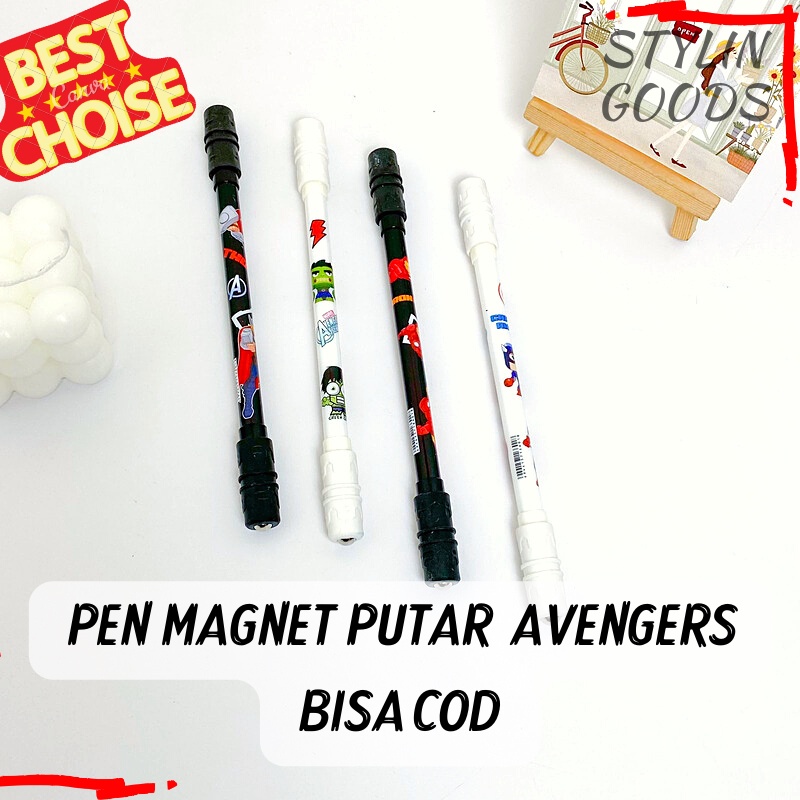 

PULPEN GEL KARAKTER SUPER HERO MAGNET PUTAR / PEN GEL TINTA HITAM PULPEN VIRAL TERBARU TERMURAH