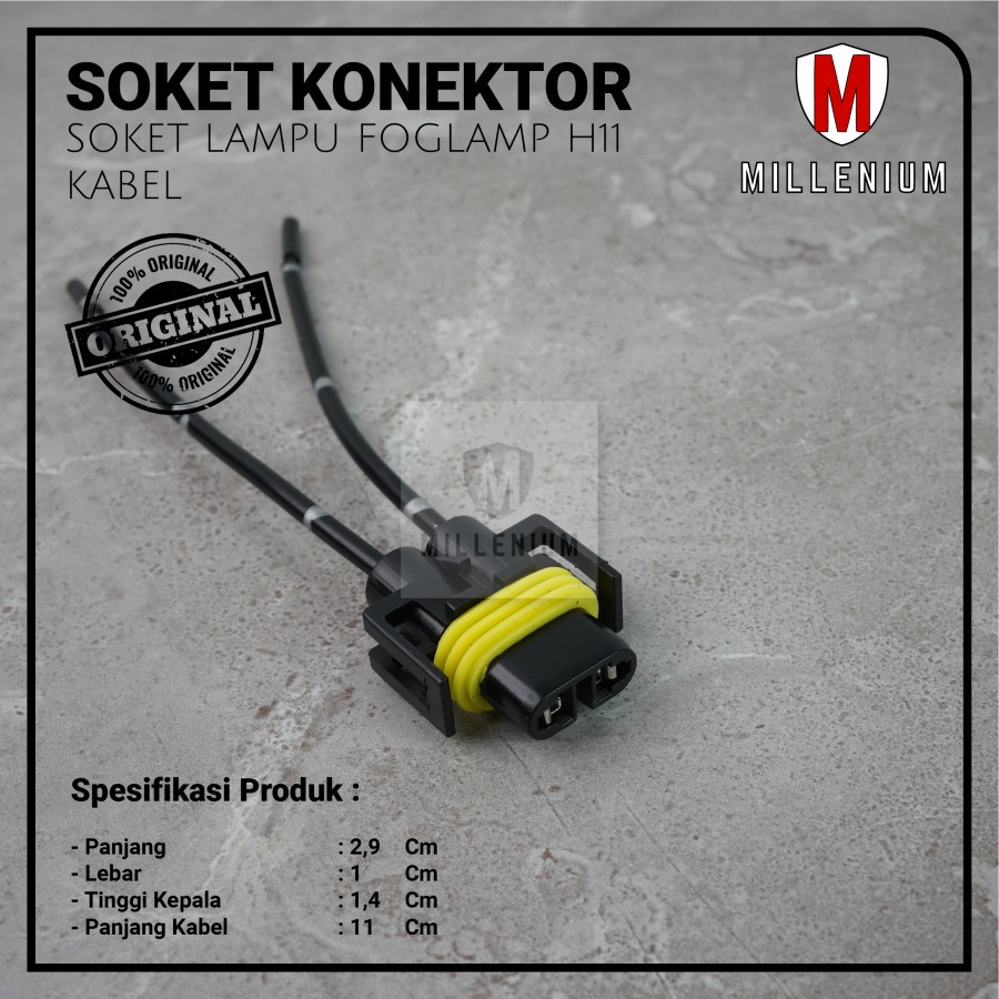 SOCKET CABLE FOG LAMP CERAMIC - SOKET KABEL LAMPU KERAMIK H11 / H16 / H8 / H27