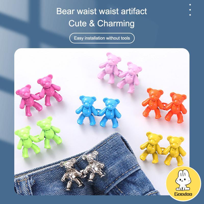 Tombol Penutup Pinggang Dilepas Kuku Gratis Seamless untuk Jeans Beruang Pasangan Gesper Kuku -Doo