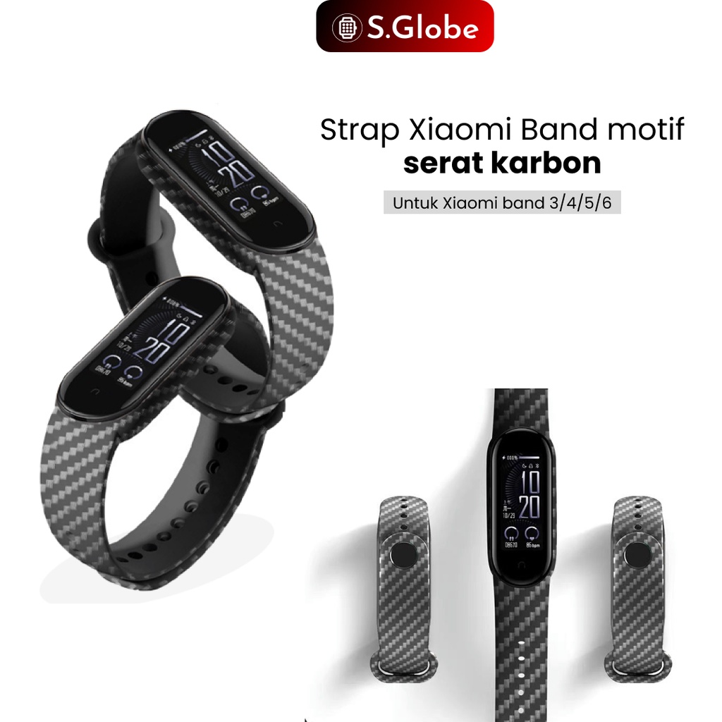 Xiaomi Band Fashion Strap Mi Band 3 4 5 6 7 Carbon Fiber Texture Strap M6 M7 Smartwatch Replacement 