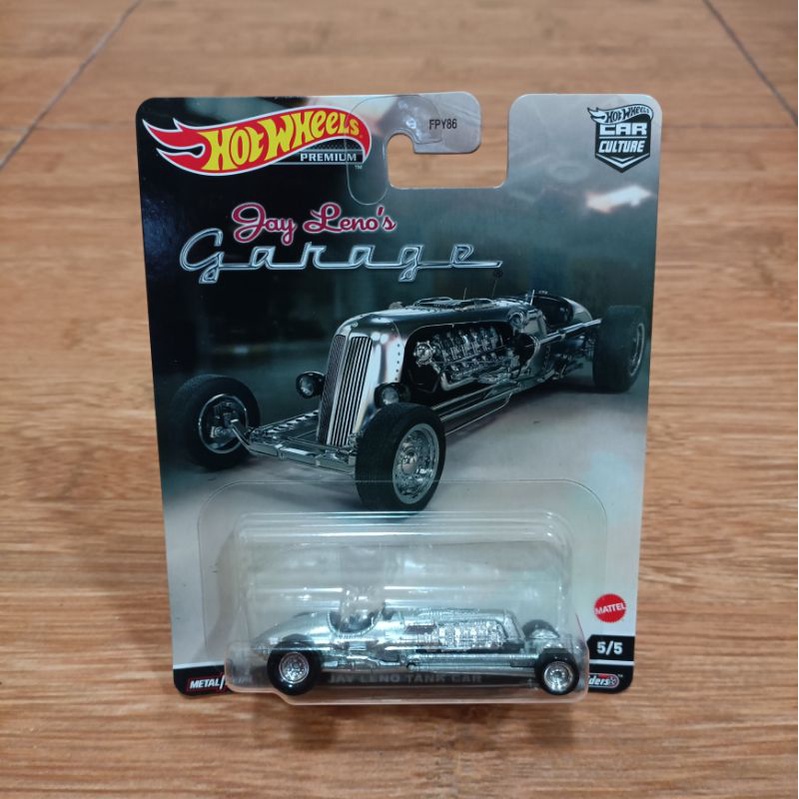 Diecast Hot Wheels Premium JayLeno Garage Jay Leno Tank Car Silver Hotrod