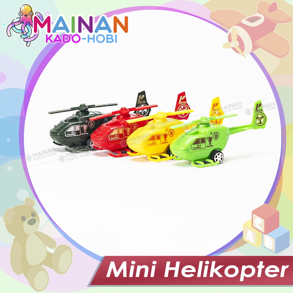 MAINAN MOTORIK ANAK LAKI DIECAST MINIATUR MINI HELIKOPTER