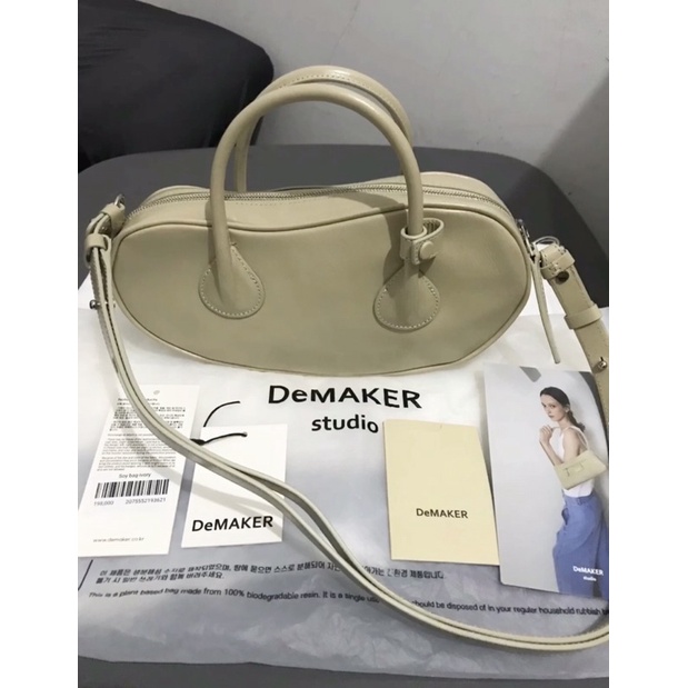 Demaker Soy Bag Broken White 100% Cow Leather