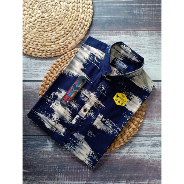 OBRAL JUAL RUGI ..!!! Kemeja Surfing Lengan Pendek Fullprint Pantai Motif Formal Kantor Premium