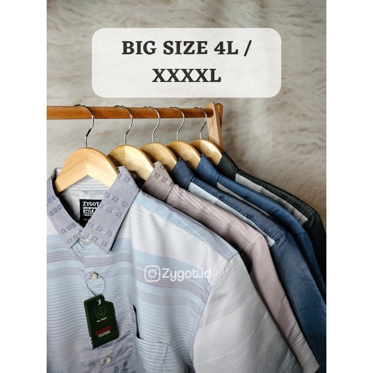 Kemeja Jumbo / Big Size / Oversize 4L Pria Bahan Cotton Polynosic By Zygot