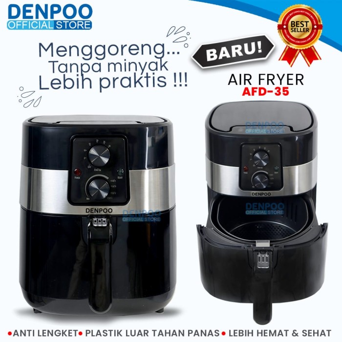 BISA BAYAR DITEMPAT DENPOO AIR FRYER 5L SEHAT&HEMAT MENGGORENG TANPA MINYAK DENPOO AFD 35 KODE2280