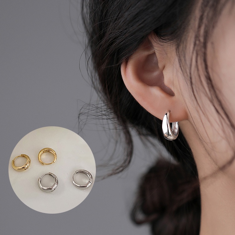 Anting Hoop Fashion Emas Perak Untuk Aksesoris Perhiasan Wanita