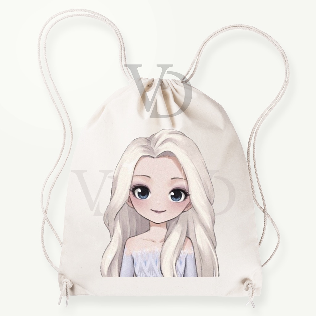 Tas Serut  kanvas / tas serut korea / tas lucu/ tas gendong kanvas / tas custom korea / tas motif disney girl