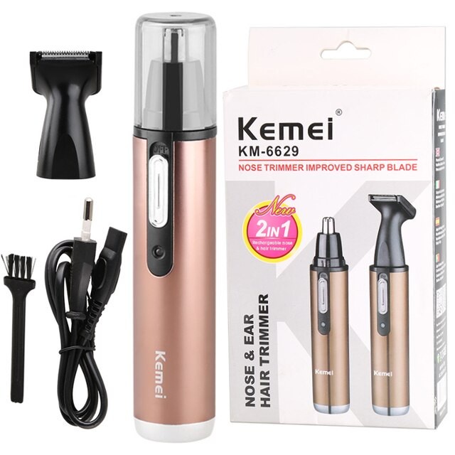 Alat Cukur Rambut Kemei 6629 Alat Cukur Rambut Bulu Hidung, Jenggot Kumis Charger 2in1(T0U1) Alat Po
