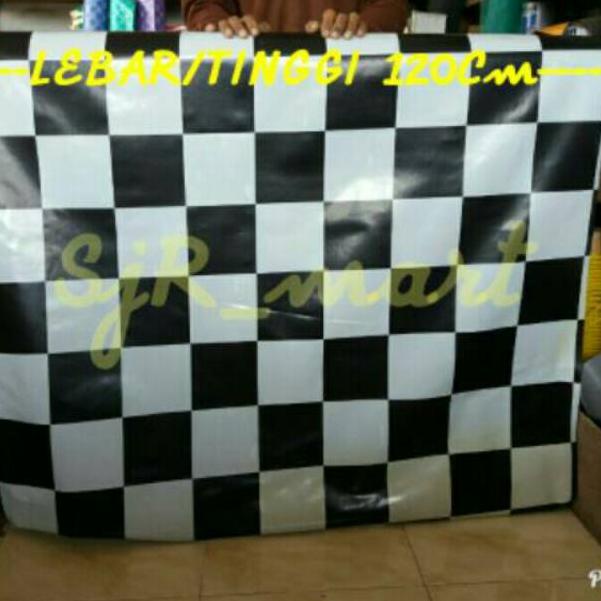 ヹ KARPET LANTAI KARPET MEJA Harga Per 1 Meter CATUR HITAM PUTIH / Karpet Plastik Lantai Taplak Meja 