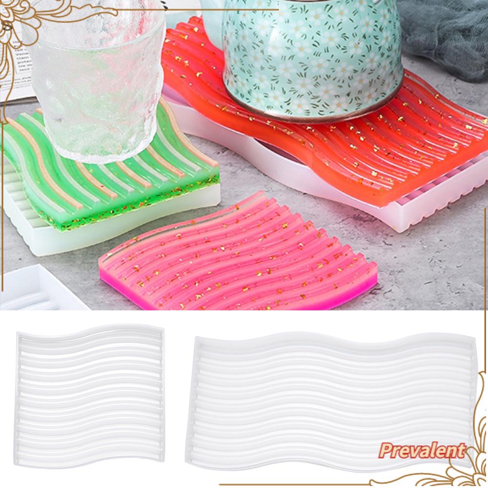 Preva Resin Mold Membuat Cetakan DIY Kerajinan Kristal Wave Coaster