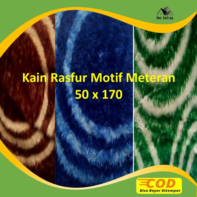 Kain Rasfur UK 50 cm x 170 cm | termurah bulu panjang tebal bulu | motif lembut A