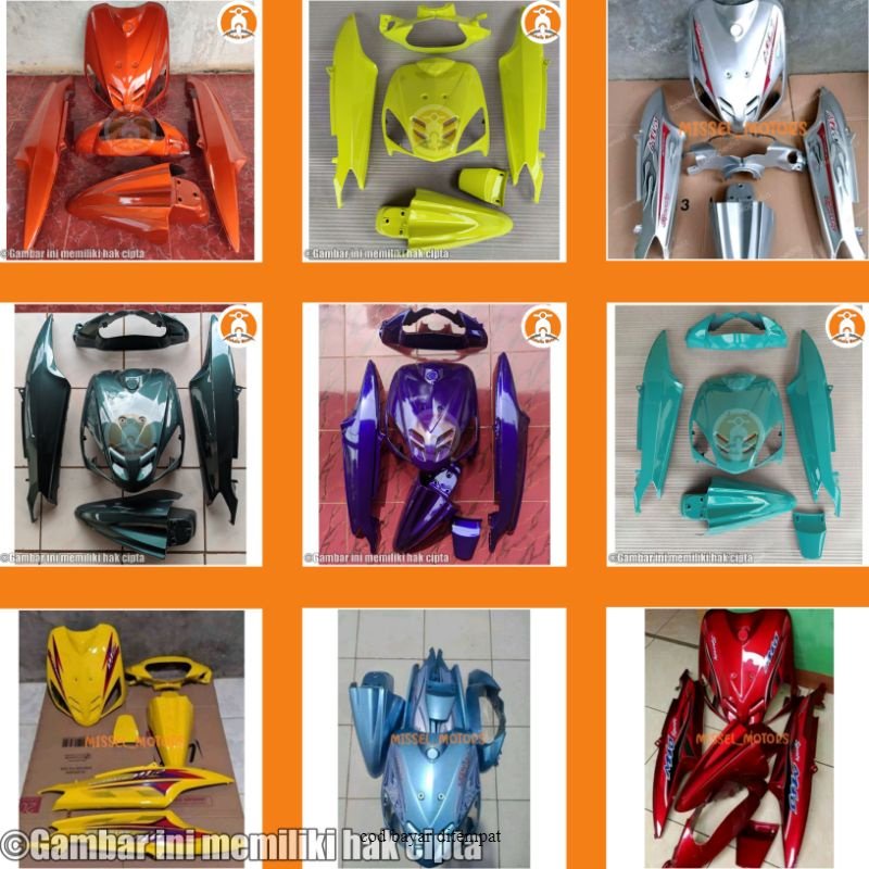 BODY YAMAHA MIO SPORTY (2003-2008) FULLSET BODY HALUS + STRIPPING ( bodi mio body mio bodi mio sport