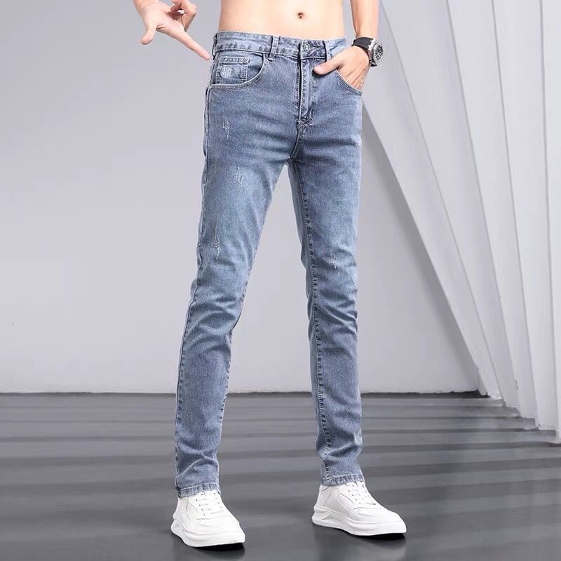 TERPOPULER Celana jeans pria Blue jeans pria Jeans korea celana slim fit pria TERPOPULER