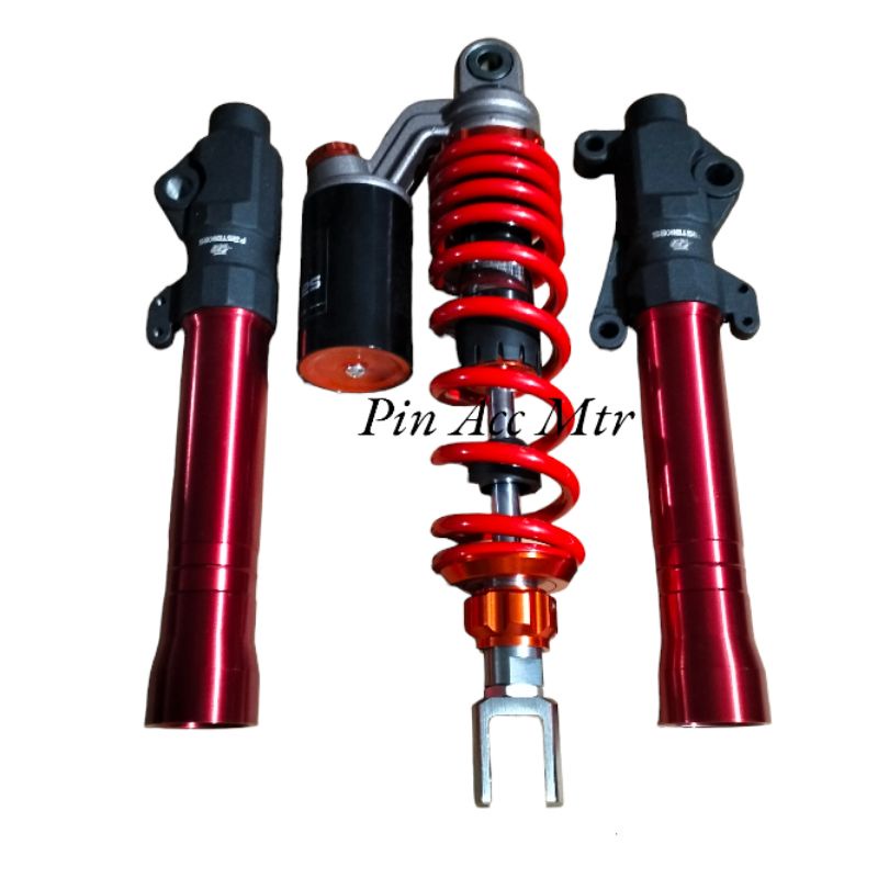 PAKET VARIASI SHOCK DEPAN/BELAKANG G PLUS DBS BEAT VARIO SKOOPY/MIO GT M3 SOUL DLL FINO DLL