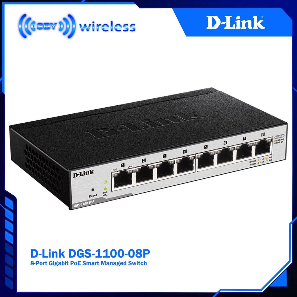 DLINK DGS-1100-08P, 8-Port Gigabit PoE Smart Managed Switch D-Link