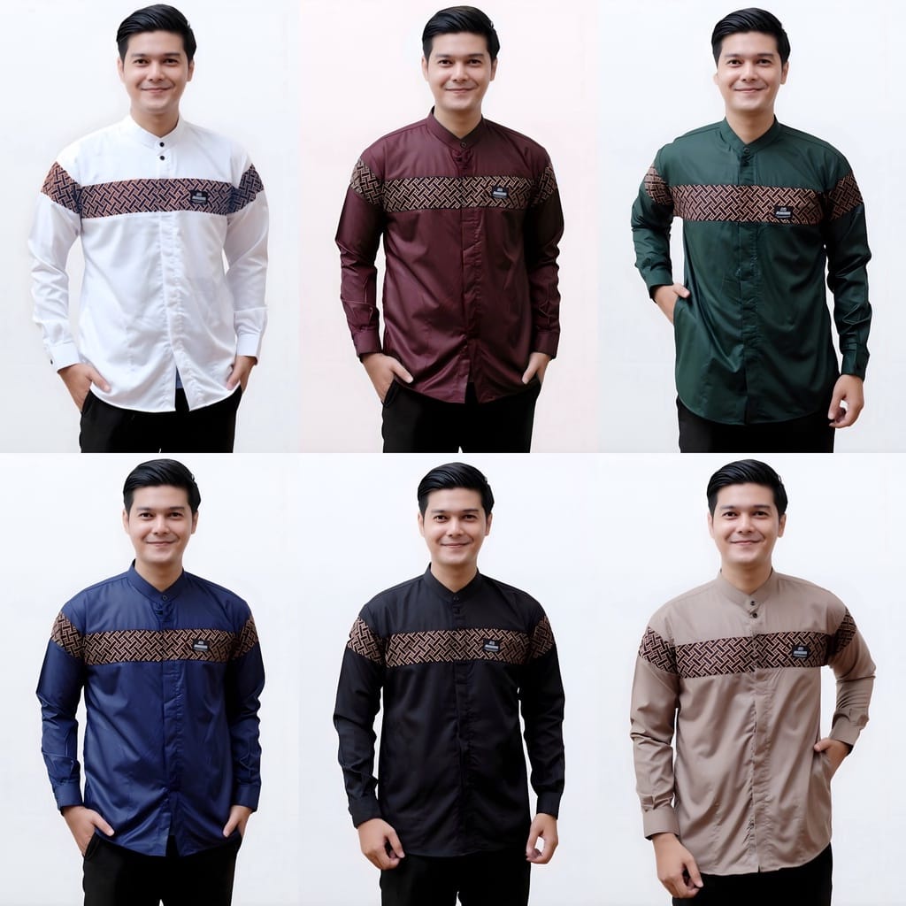 Baju Koko Pria Gus Azmi Syubbanul Muslimin Kombinasi Hadroh Azzahir Hilw HO187 KEMEJA KOKO PRIA BAJU