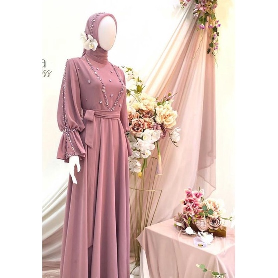 DRESS CRINGKLE AIRFLOW/DRESS KONDANGAN/GAUN TERBARU/GAMIS MODERN/GAMIS MUSLIMAH