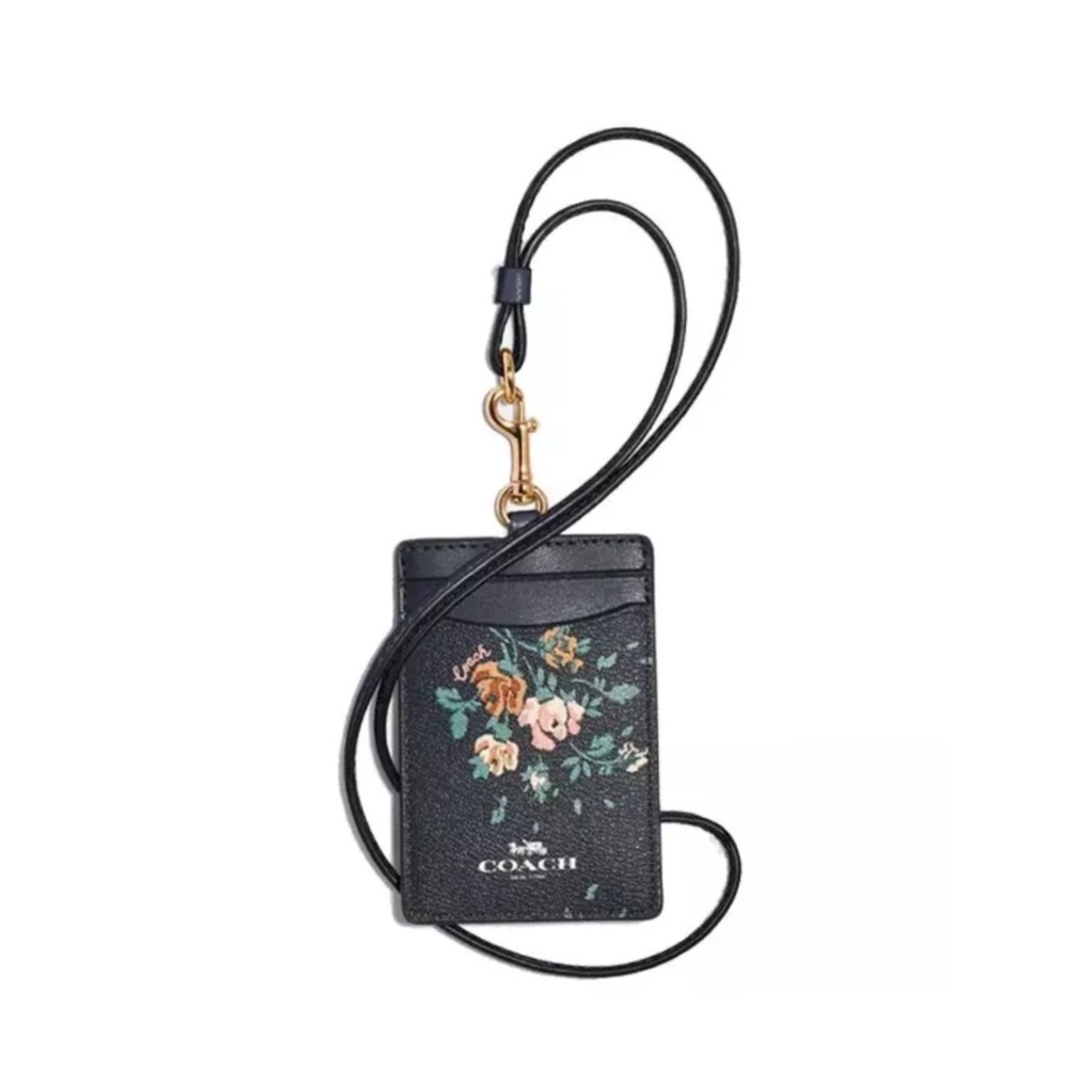 

Coach ID Lanyard In Signature Black Flower